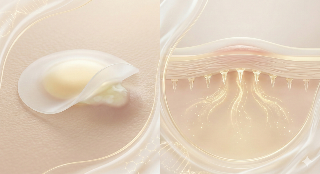 Side-by-side comparison of hydrocolloid and microneedle acne patch structures